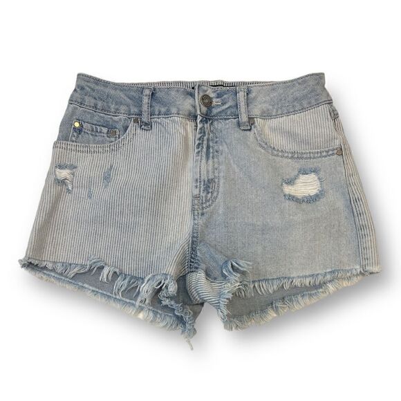 Rewash Distressed Cutoff Striped Jean Shorts Size 5 - Picture 1 of 3
